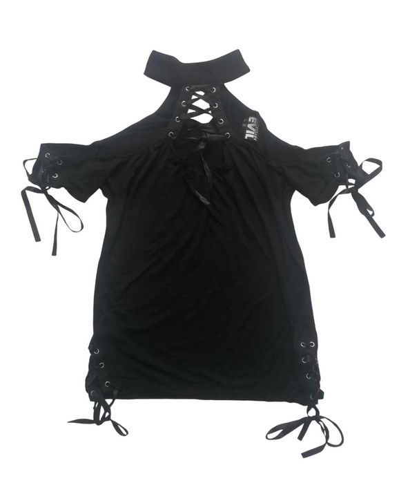 Bluzka Necessary Evil goth sznurowana killstar wycięcia dollskill
