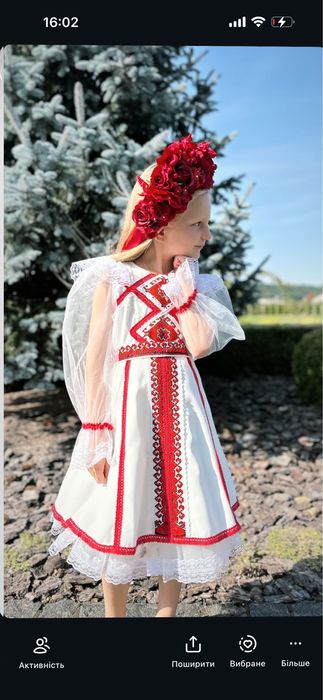 Дизайнерська вишиванка дитяча для дівчинки плаття