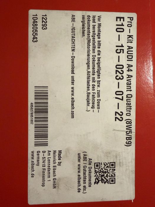 Sprzedam sprezyny Eibach A4 B9