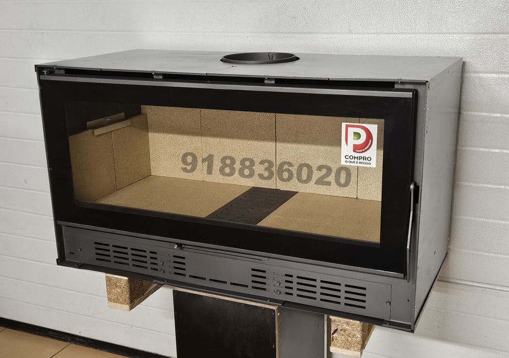 Recuperador Calor Lenha L- 90cm -  Aro 9cm - Com Ventilação - NOVOS