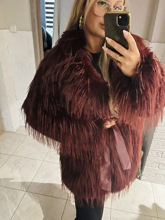 Lama bordo wino jesień IDEALNA M/L