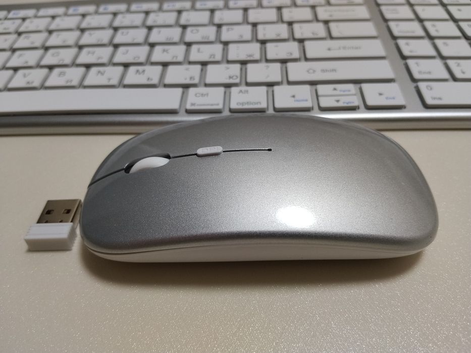 Беспроводная клавиатура и мышь Jomaa Slim с акб.  Bluetooth, 2.4G, USB