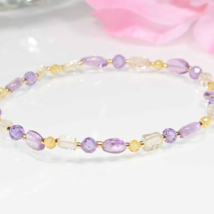 Bransoletka Ametyst, Cytryn, cyrkonia