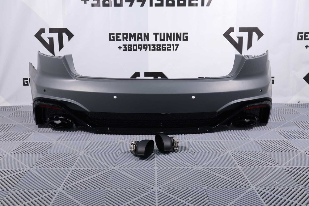 Задній бампер audi a4 b9 19-23 стиль rs4 задний бампер ауди а4 дифузор