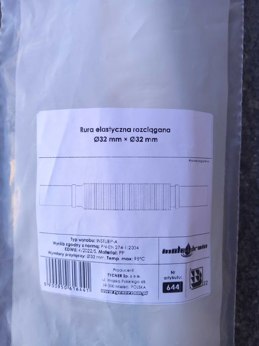 Rura elastyczna ROZCIĄGANA 32/32