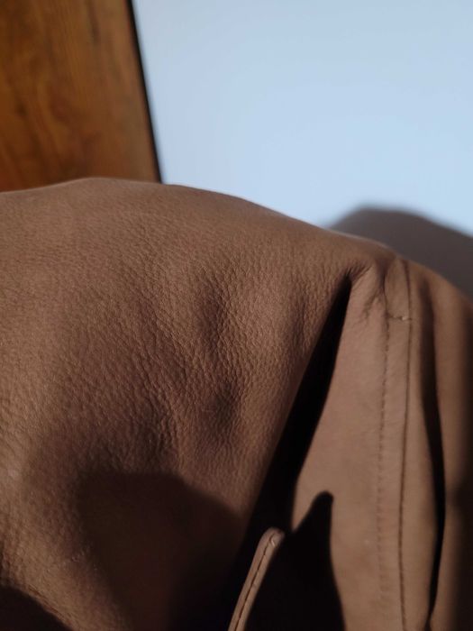 Casaco de pele genuína, estilo bomber, marca Sacoor Brothers