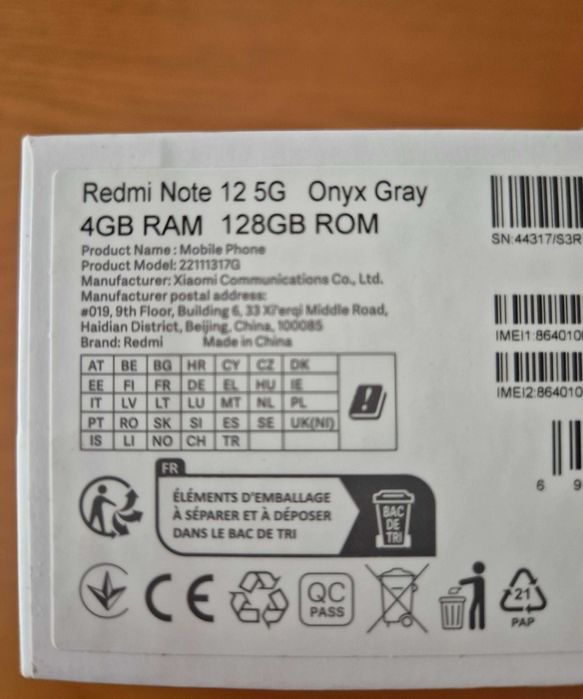 Xiaomi Redmi note 12 5G