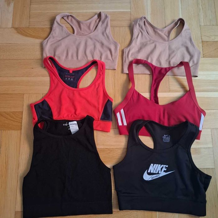 Topy: adidas, Nike dri fit, Sinsay, primark