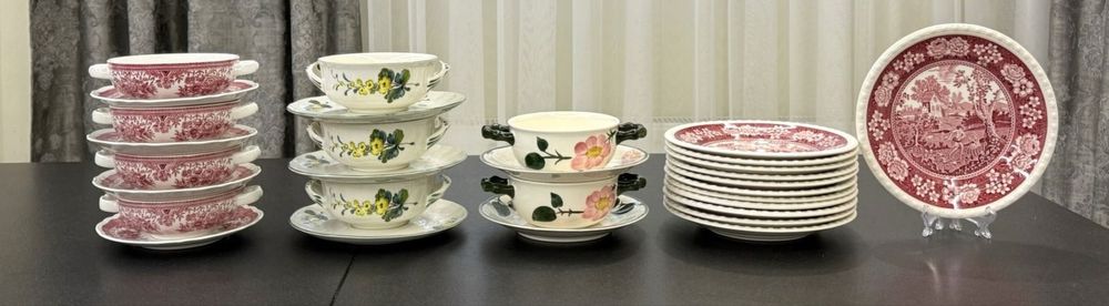 Фарфоровые супницы Villeroy Boch серий Fasan Jamaica Wildrose тарелки Rusticana