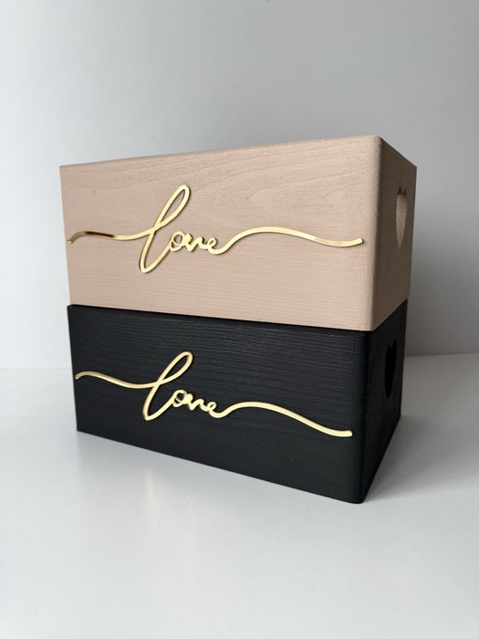 Koszyczki ratunkowe pleksi Love złote lustrzane wesele