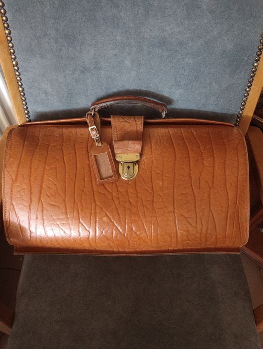 Piękna stara torba ze skóry lekarska Homa Vintage
