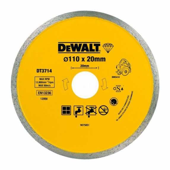 Диск алмазний до плиткоріза DWC410 110х1.6х20 мм DeWALT DT3714