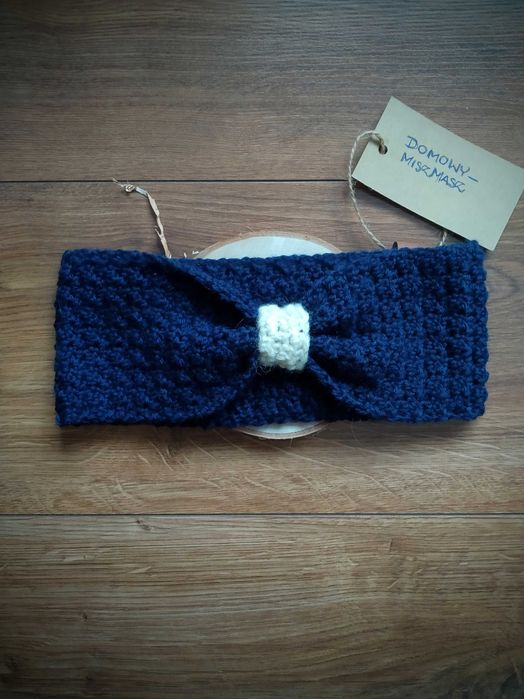 Zimowa opaska na głowę M 100% wełna różne kolory