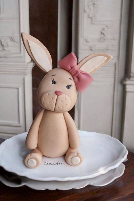 Króliczek figurka na tort