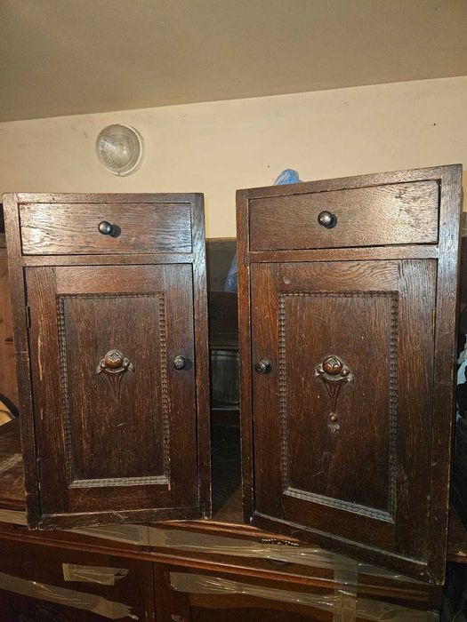 antyczne zabytkowe podwójne szafki - stan bardzo dobry