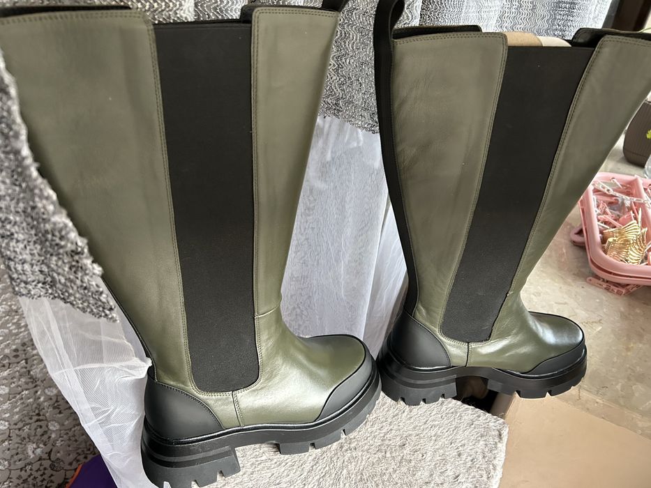 Zizzi wysokie skorzane kozaki 39 szersza lydka