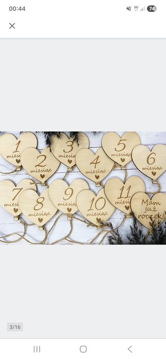 Tabliczki drewniane do zdjęć dziecka serce