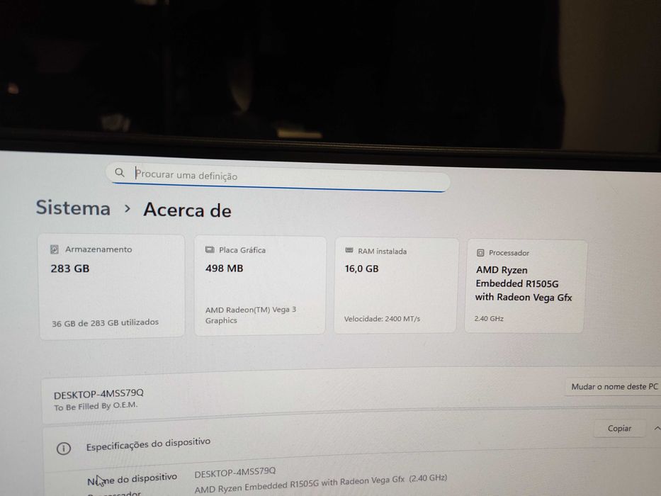 Mini Pc Ryzen 16GB 300GB SSD W11 + Acessórios