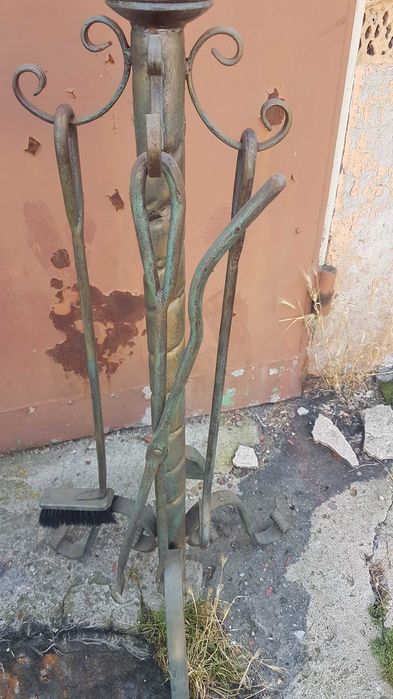 akcesoria do kominka duży zestaw rzemieślnicza praca jedyny taki