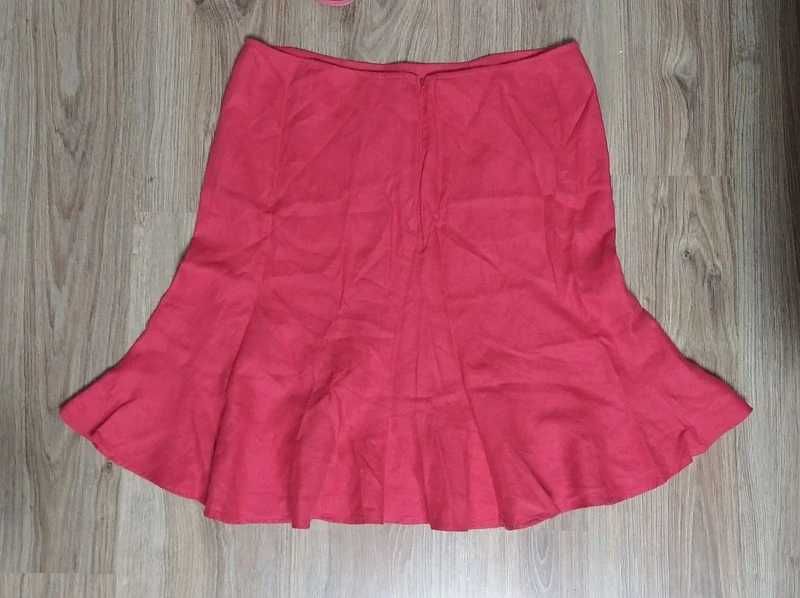 czerwona lniana spódnica Old Navy L