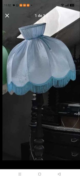 Abajur ou candeeiro completo em mogno (junto ou separado)