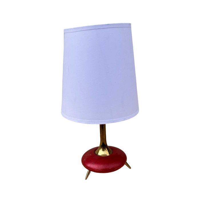 Lampa stołowa z abażurowym kloszem Belgia lata 80.