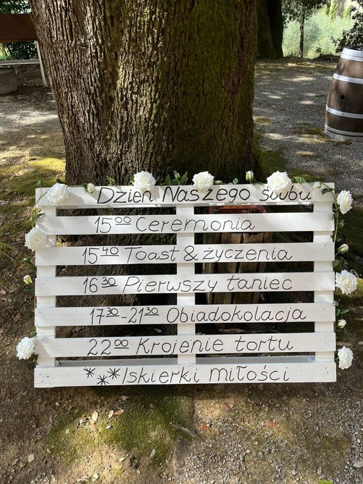 Biała paleta dekoracja ślub wesele