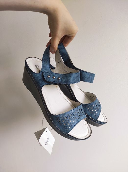 NOWE sandały damskie na koturnie ażurowe Goodin rozmiar 40