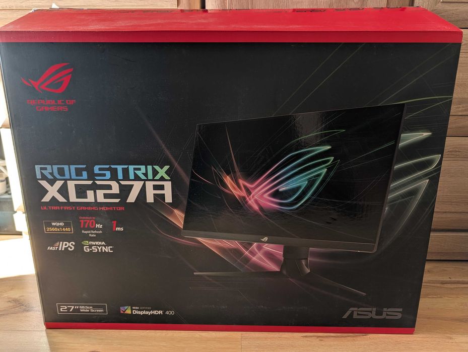 ASUS ROG Strix XG27AQ 27" WQHD 170Hz Fast IPS – Box, uszkodzone podświetlenie