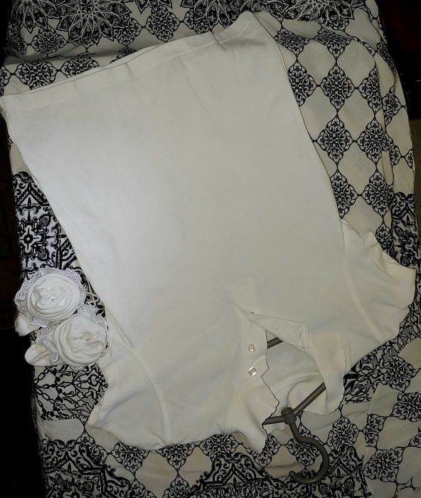 Детская одежда Белая Футболка Поло для девочки рост 128-134 8-9 лет