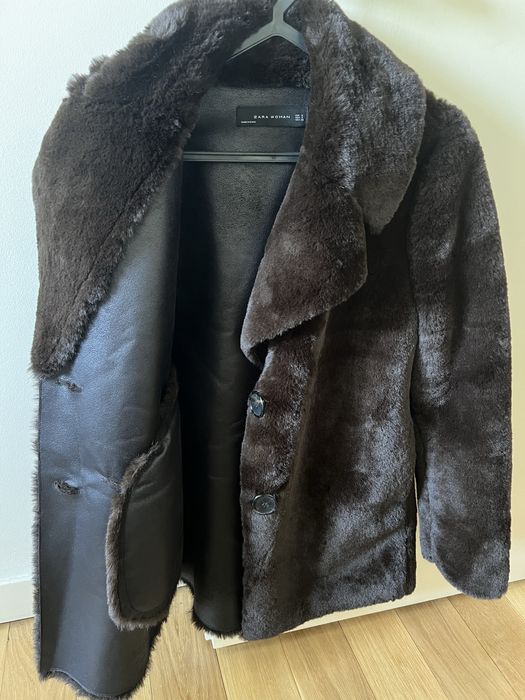 Casaco de pelo e pele sinteticos ZARA