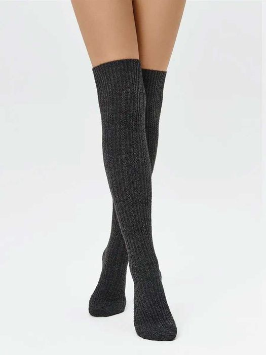 Гольфи вище коліна темно-сірі з вовною