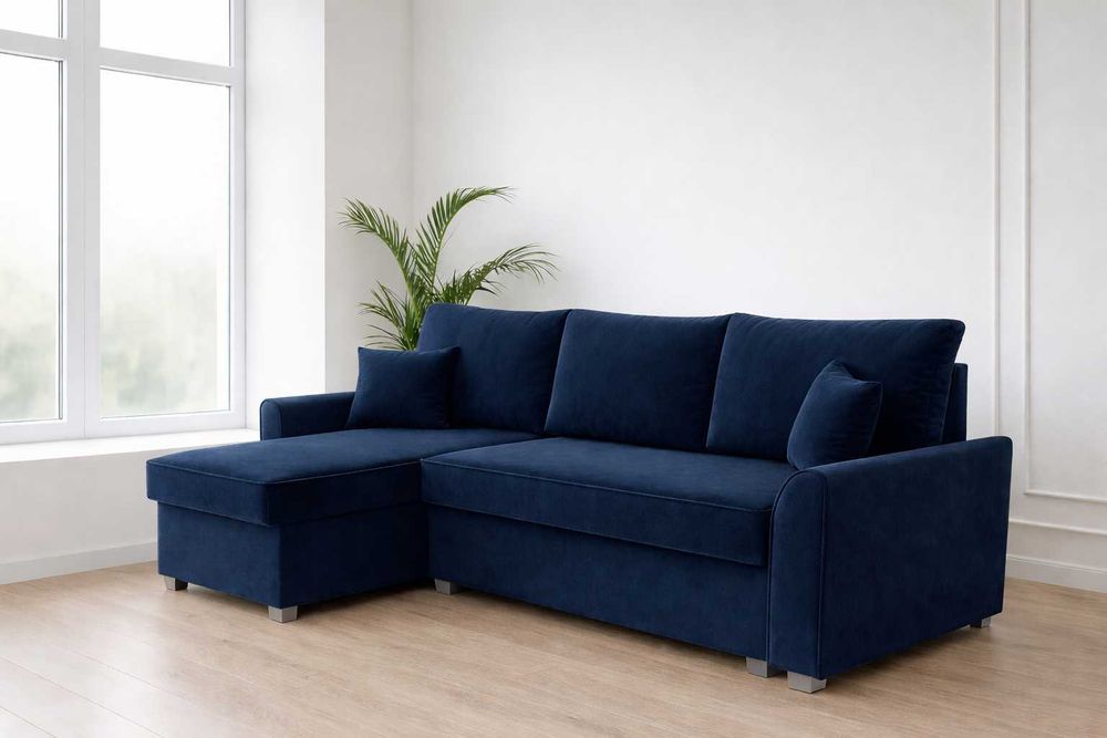 Narożnik rogówka MOLY z funkcją spania sprężyna bonell matt velvet