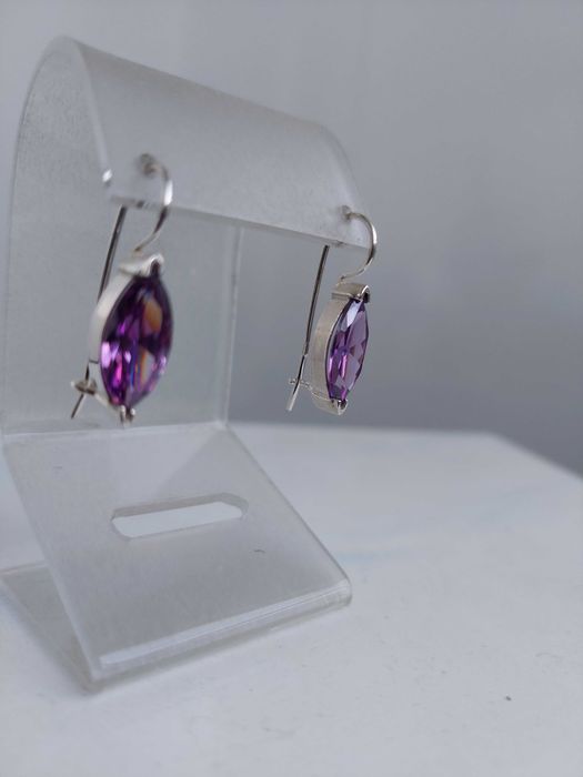 серебряные серьги с аметистами