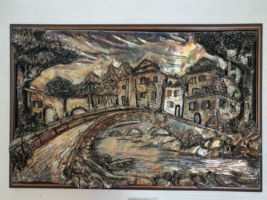 QUADRO EM RELEVO, PRATA DE LEI A.G. 925