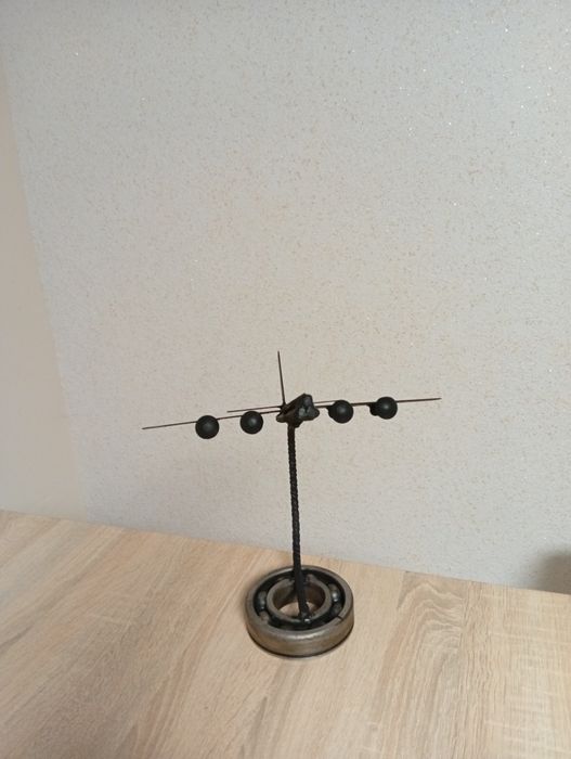 Samolot figurka z metalu własnoręcznie wykonana