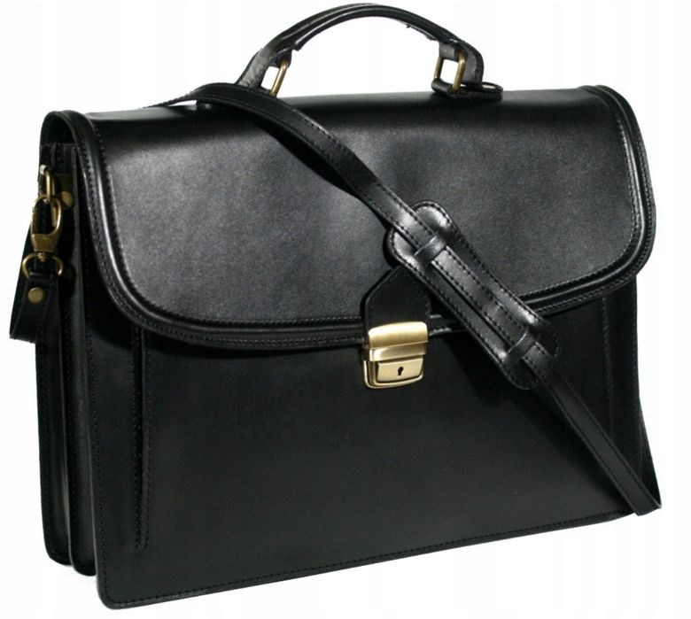 GREGORIO teczka skórzana na ramię, torba  na laptopa, dokumenty A4