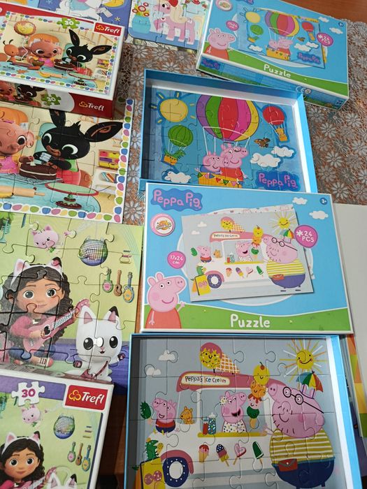 Zestaw puzzli 10szt. Peppa, koci domek, kraina lodu, stitch 3+