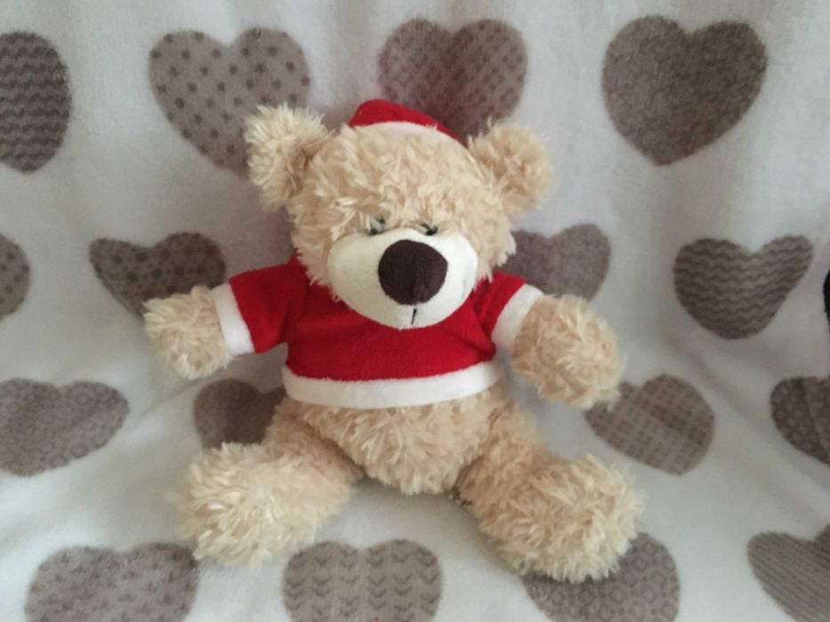 Maskotka, pluszak miś Mikołaj na Mikołajki, święta, Gwiazdkę