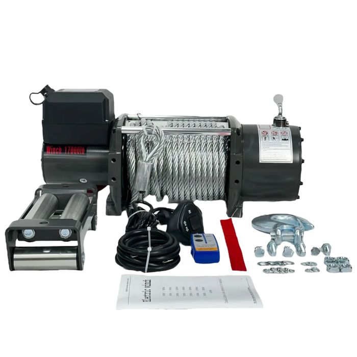 Лебідка автомобільна 17000LBS 12 В (7727 кг) на джип, евакуатор, лафет