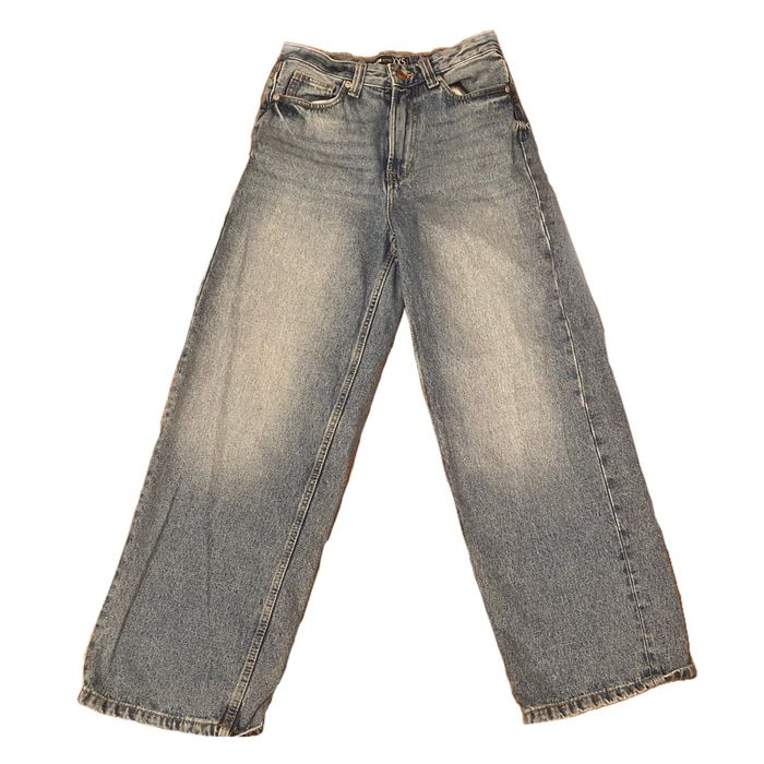 джинсы синие широкие