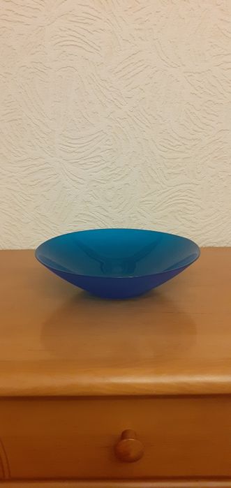 Miska,salaterka,owocarka z niebieskigo szkła