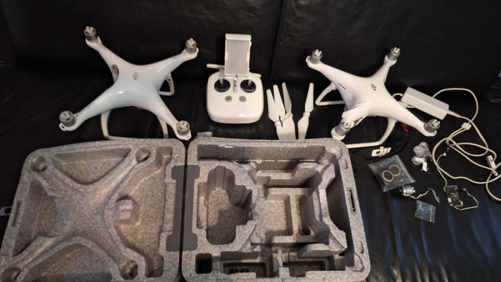 DJI Phantom 4 Kontroler + 2 uszkodzone drony (jedna skorupa ok])