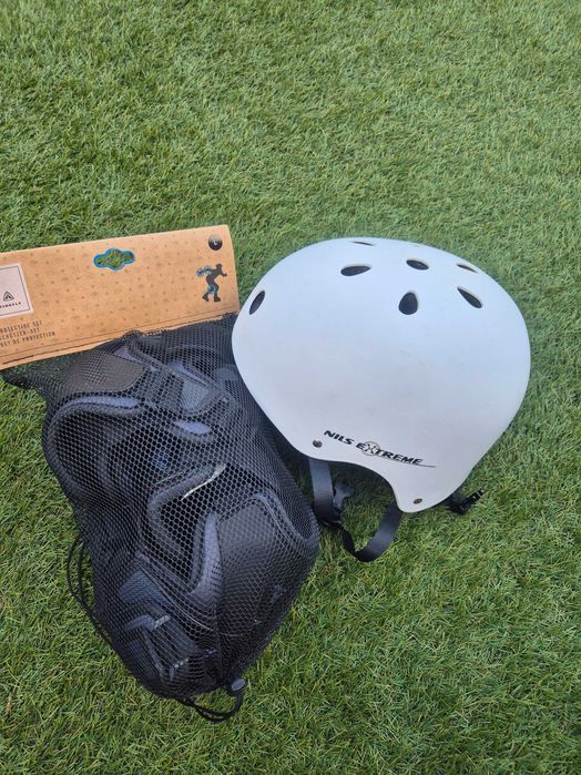 Kask + ochraniacze na rolki rower góry skatepark okazja tanio 2 in 1