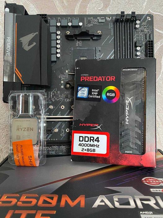 Ігровий комплект Ryzen 5 5600X / Gigabyte AORUS B550M / Fury DDR4 16gb