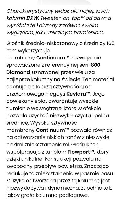 Bowers & Wilkins B&W 705 S2 biała satyna polecam