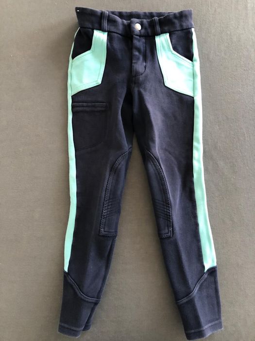 Bryczesy dziecięce Fouganza 140 rozm 8 lat 125-133 cm granat + błękit