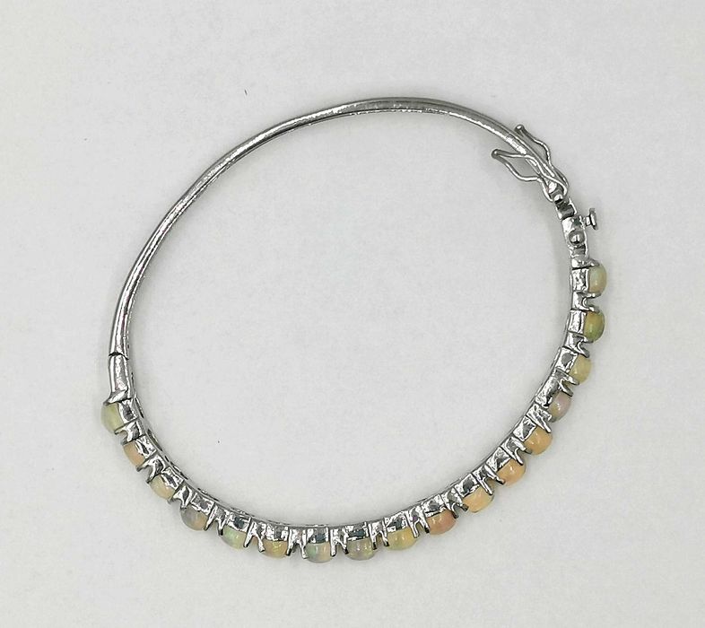 bransoletka bangle srebro 925 opale 9,85 g certyfikat