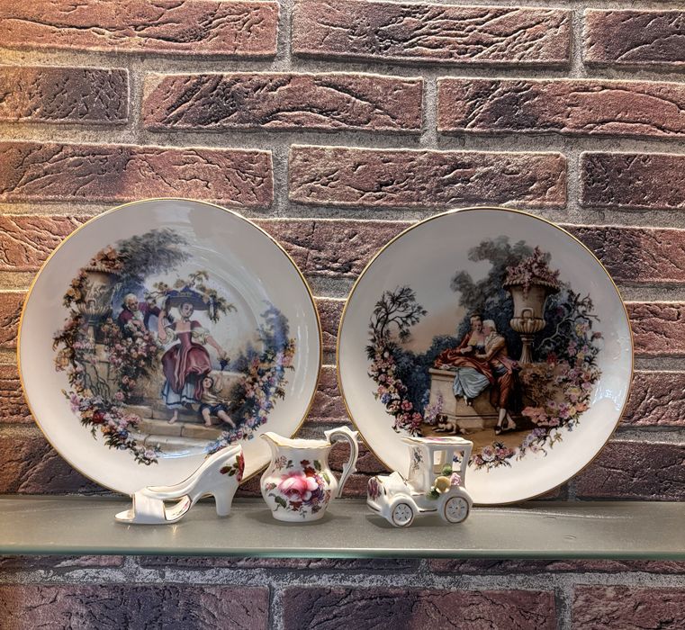 Вінтажні порцелянові тарілки та мініатюри