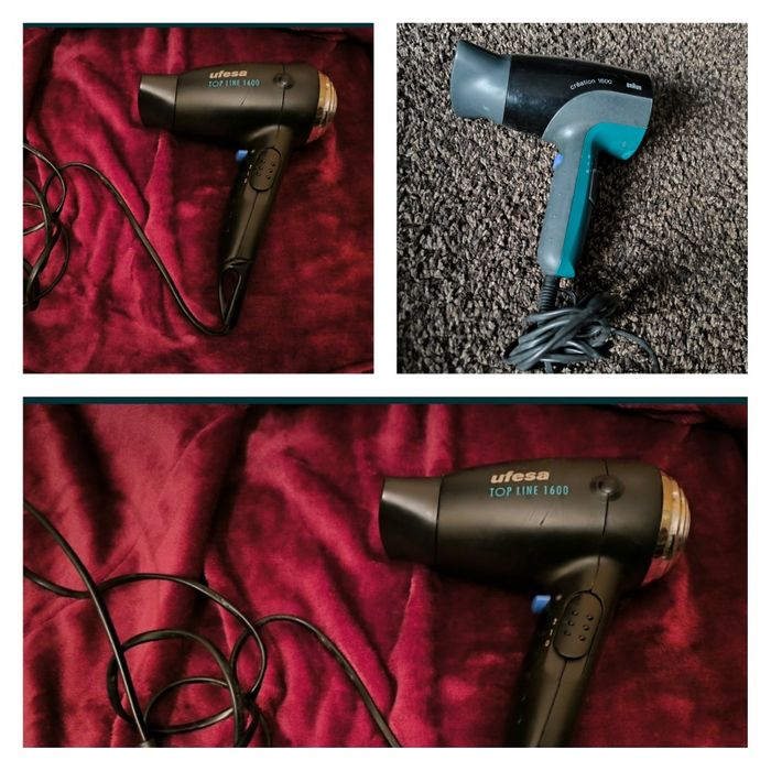 Secador cabelo em pleno funcionamento